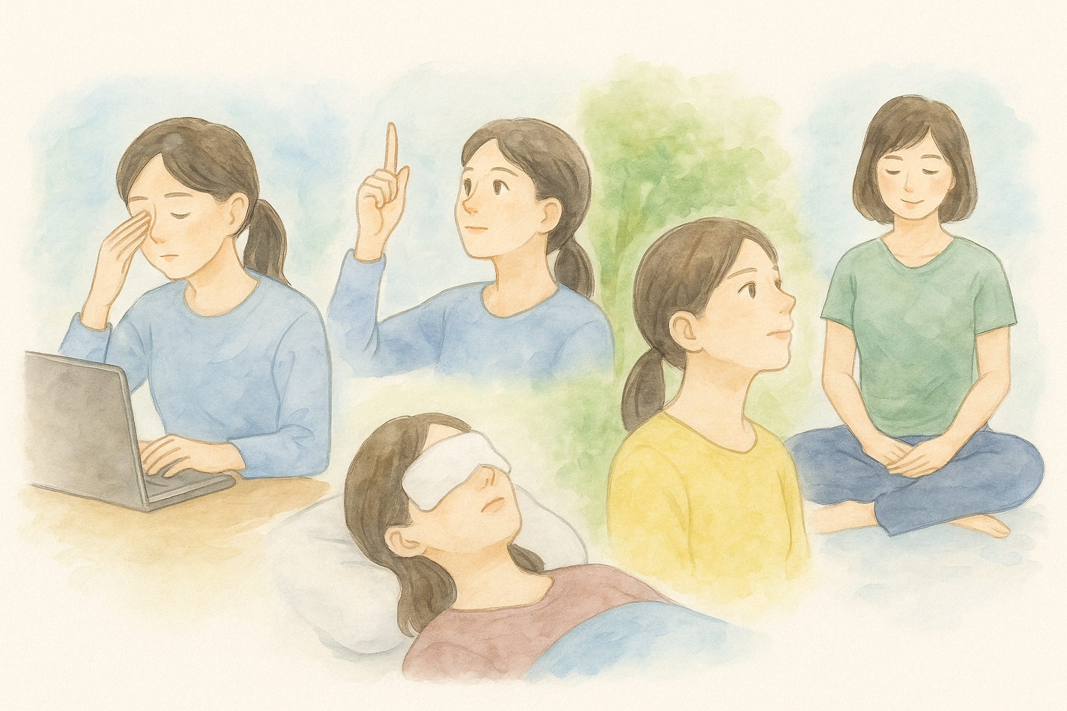 目の疲れ　眼精疲労